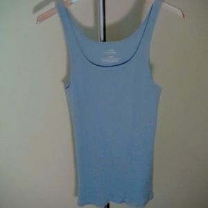 J.CREW featherweight Finely Ribbed Cotton FAVORITE TANK Size XL Light Blue